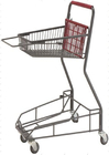 Gri Metal 2 - Tier Süpermarket Basket Alışveriş Arabası Karşıtı - 4 PU tekerlekli Çarpışma