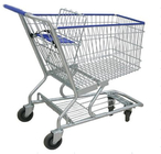 Ağır Hizmet Süpermarket Arabaları Tel Açma Tekerlekleri Üzerinde Alışveriş Sepetleri