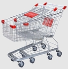 4 &quot;PU Tekerlekler ile Süpermarket Çelik Tel Alışveriş Arabası Arabası