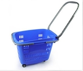 Saplı Plastik Alışveriş Sepetleri, Süpermarket 4 Tekerlekli Alışveriş Arabası