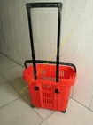 Bakkal İçin Tekerlekler / Uzatılabilir Saplı Plastik Çekmece Alışveriş Sepeti