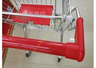 OEM Euro Stil Metal Süpermarket Mağazada Dört Tekerlek Alışveriş Arabası